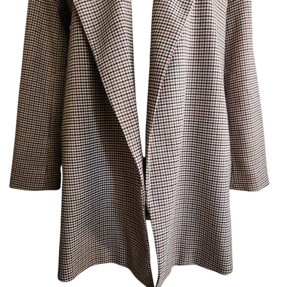Ann Taylor Houndstooth Modern Blazer Open Front Jacket Pockets Size Small - Picture 5 of 9